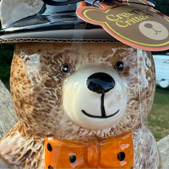 NEW Creepy Critters Halloween Witch Teddy Bear Cookie Jar 11 - 12” Tall - Picture 2 of 5